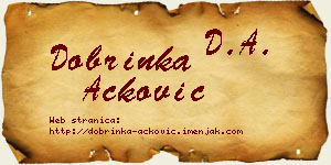 Dobrinka Acković vizit kartica